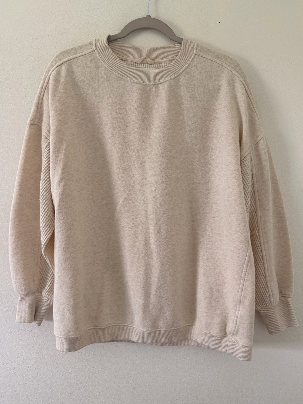 Aerie Minimalist Clean Girl Aesthetic Neutral Oversized Cozy Crewneck size xs